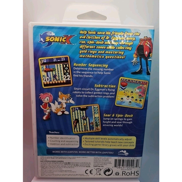 Sonic X (Leapster, 2005) CIB Complete In Box With Manual / Parent Guide - Picture 2 of 8